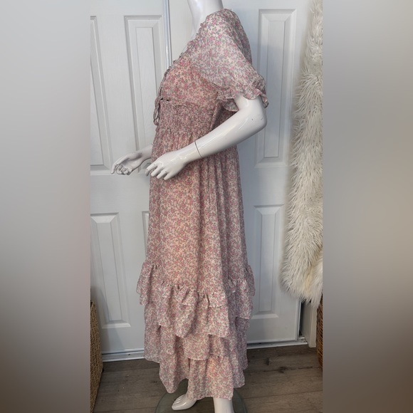 Free the Roses Blush Floral Midi Dress - Picture 6 of 12